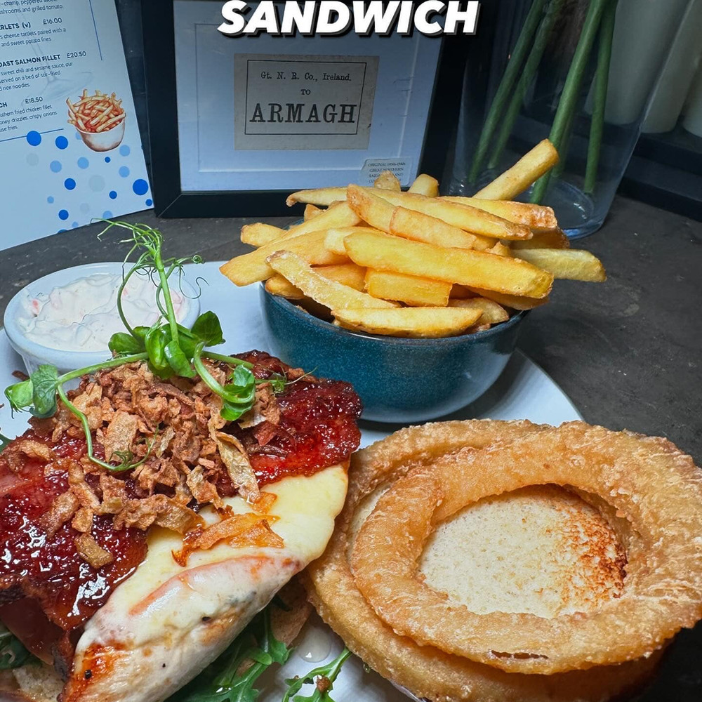 4C chicken sandwich with house fries
