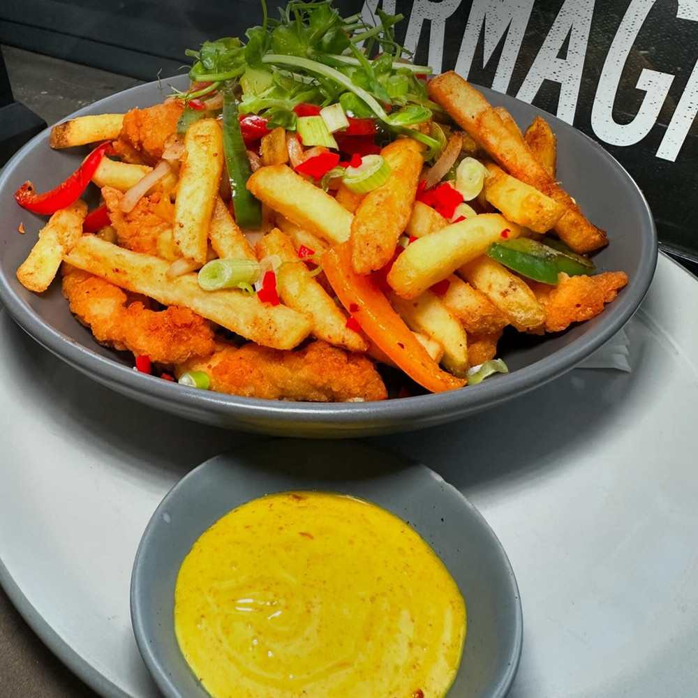4C spicy loaded fries with jalapeños
